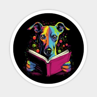 Whippet Reads Book Magnet